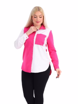 Poplin shirt with various cuts and colors, featuring a pocket on the chest
