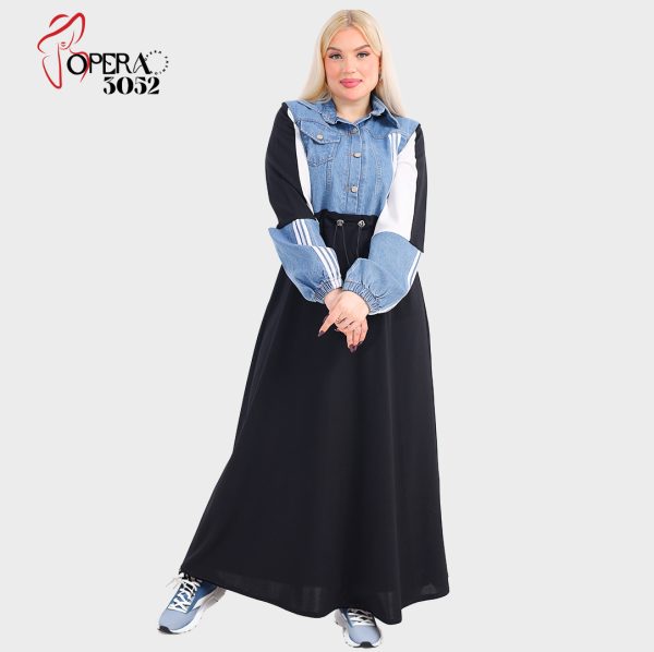 Denim scuba dress styles - Image 3