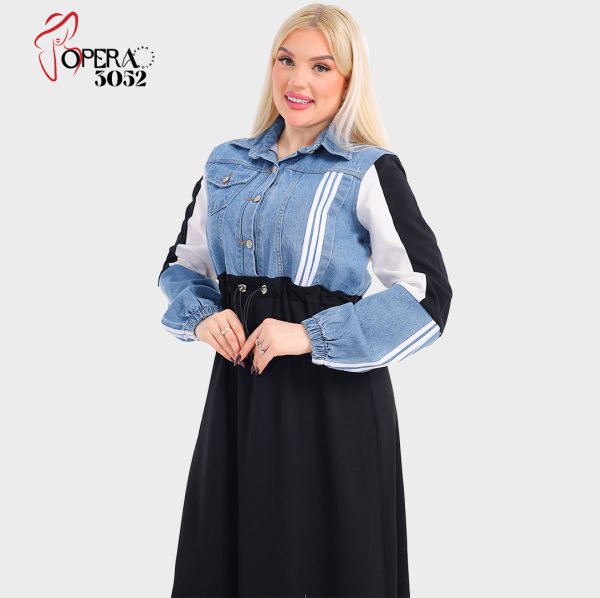 Denim scuba dress styles - Image 2