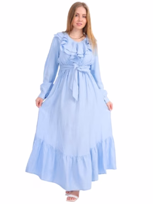 Ruffled dress on the chest