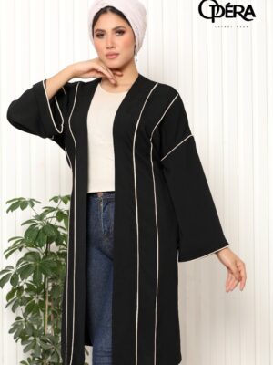 Striped cardigan with pleated details